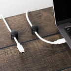 ICONIT Cable Anchors for Desk Organization Black | Premium Aluminum Cord Organizers | Charger + Cable Management Clips for Home & Office | Stylish, Sturdy, & Functional | (3 Pack)