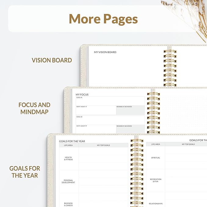 SUNEE 2026 Planner 8.5" x 11" – Dated Productivity Planner for Time Management - Daily,Weekly & Monthly Planner to Achieve Goals - Planner 2026 dated from January 2026 – December 2026,Beige