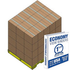 Samsill Economy 1.5 Inch 3 Ring Binder Bulk Pallet, Made in The USA, Round Ring Binder, Customizable Clear View Cover, White, Pallet of 720 Binders in 60 Cartons