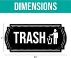 Recycle and Trash Stickers for Trash Cans - Vinyl Recycling Bin Labels - 2 Pack - 6.5" by 3" Green & Black Decals Logo Set - Waste Signs for Home Kitchen or Office Bins Indoor/Outdoor Use
