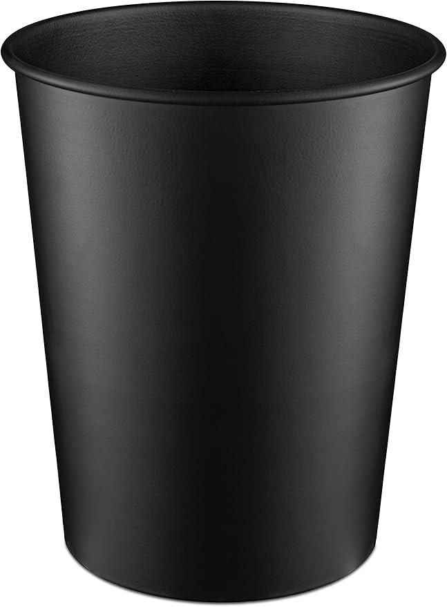 Monarch Abode Metal Bathroom Trash Can – Waste Basket for Bedroom, Office Desk, & Dorm, Handcrafted, Durable Decorative Black Small Trash Can Bathroom Garbage Bin Wastebasket