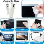 walrfid 2Pcs Car Screen Cleaner, Laptop Screen Cleaner Spray and Wipe, Electronic Computer Cleaning Kit for iPad, iPhone, Cellphone, Monitor, MacBook Pro, Car Display, Tablet, TV Flat Screens, Cream