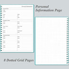 Daily Planner Undated - A5 To Do List Notebook Hourly Schedules, Spiral Appointment Planner for Women and Men, PVC Hardcover, Inner Pocket, Elastic Closure, 5.8" x 8.3", Teal