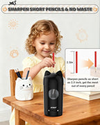 AFMAT Electric Pencil Sharpener, Fully Automatic Pencil Sharpener for Kids, Auto in & Out, for φ7-8mm No.2/Colored Pencils, Rechargeable & Cordless, Cute Cat Pencil Sharpeners for Classroom Home PSX9