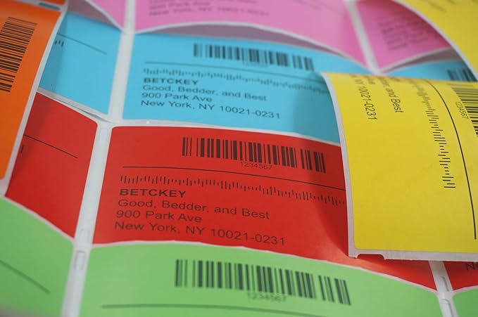 BETCKEY - 4" x 6.5" Large Shipping Labels & Multipurpose Compatible with Zebra & Rollo Label Printer,Premium Adhesive & Perforated[Yellow, 6 Rolls, 1500 Labels]