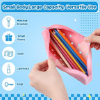 Bulyoou 12 Pcs Small Silicone Pencil Pouch Bulk Colorful Silicone Waterproof Pencil Case with DIY Holes Rubber Aesthetic Portable Makeup Bag Pen Storage Organizer for Women Travel Office Supplies