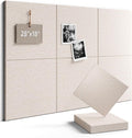 Fluxynara Felt Bulletin Board Tiles -28"x18" Cork Board Alternative for Office Decor, Push Pin Board Wall Organizer 6-Pack - Oatmeal
