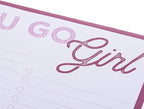 Graphique Large Notepad, Future is Female – 6" x 8", Cute Notepad with 150 Tear-Off Sheets, Features the Quote “You Go Girl” on Every Page – Perfect for Note Taking, List Making, and More