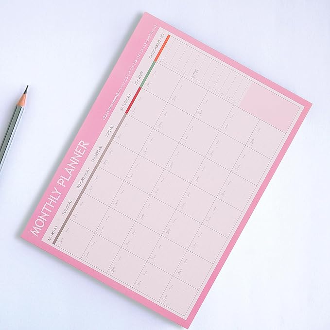 Didiseaon 2pcs Weekly and Monthly Schedule Notepad Undated Planner with Checklist for Work and Study Minimalist Paper Organizer for Goal Tracking and Habit Planning Candy Planning Pads