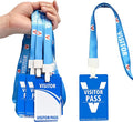 Visitor Badge Lanyards Volunteer Badge Holder with Clips (25 pcs) - Reusable Temporary ID Pass for Office, School, Events PVC Plastic Security Cards for Exhibition Guest by OSTENBIG (Light Blue)