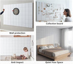 G Gamit Large Felt Wall Tiles Bulletin Board,Large Cork Board Alternative with 30 Pushpins,8-Pack Felt Pin Board with 56 Safe Removable Adhesive Tabs for Home Office School (White)