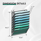 SUPEASY 8-Tier Wall File Organizer, Hanging Wall Files for Papers, Folders, Magazines, Wall Organizer for Clipboard, Assembly Needed, Black, 2 Pack