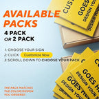 Custom Outdoor Metal Signs - Personalized Aluminum Business Signs, Waterproof, White (Yellow Background, 12x8 In)