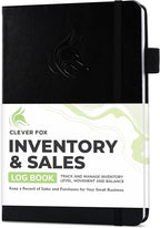 Clever Fox Inventory & Sales Log Book for Small Business – Inventory Ledger Book, Inventory Notebook, Order Tracker Book for Purchases, Sales & Reorders – Undated, Hardcover, A5, Black