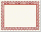 Elite Red & White Parchment Certificate Papers - Pack of 100, Laser & Inkjet Printer Compatible, For Office, Business Awards, Graduation, School Diplomas, 8-1/2" x 11" on 60 lb.Text Stock