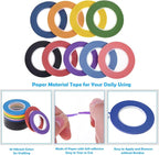 cridoz 15 Rolls Thin 1/8 Inch (3mm) Whiteboard Tape, Low-Tack Paper Pinstripe Art Grid Lines Tape for Dry Erase Boards, Crafts & Delicate Surfaces - Assorted Colors