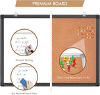 maxtek Combination White Board & Bulletin Cork Board 24 x 18 Whiteboard Magnetic, Combo Dry Erase Board with Black Aluminum Frame, 2' x 1.5' Hanging Message Board Wall Mounted for Homeschool Office