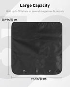 Uniclife Black Door Mail Slot Catcher Oxford Fabric Large Capacity Letter & Package Holder with Hook and Loop Fasteners, Indoor Front Door Post Catcher for Magazines, Small Parcels & Envelopes