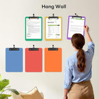 Zoenley A4 Plastic Clipboard Set of 12, Bright Colorful 12.5 x 9 Letter Size for Classroom, Students, Teacher, Nurse, 8.5 x 11 Clip Board with Low Profile Black Clip, Office & School Supplies