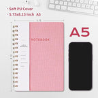 Spiral Notebook-5.75" x 8.125" College Ruled Journal with Inner Pockets and 160 Pages,PU Leather Cover Business Journal, Twin-Wire Binding Notebook Perfect for Office & Home School Supplies 6 pack Reefblue/Pink