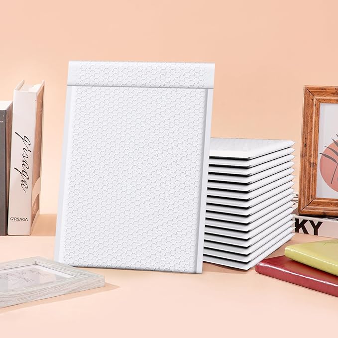 Fuxury 250 Pack White Bubble Mailers 10.5x16 Inch, Self Seal Padded Envelopes Waterproof Mailing Envelopes, Cushioning Padded Mailers, Bubble Bags for Packaging, Small Business Large #5