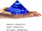 Blue Crystal Diamonds Paper Weights, Heart Shape Real Diamond Glass Gems Paperweight for Decoration, Big Diamonds Home Office Decor Valentine's Day Gift Wedding Favors with Gift Box 80mm