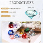PATIKIL 5 Pcs Diamond Crystal Paperweight, 40mm / 1.57 Inch Crystal Paperweight Paper Weight for Home Office Desktop Table Decor Wedding Party Jewelry Ornaments, Lake Blue