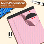 2 Pack Legal Pads 8.5 X11, College Ruled Notebook, 100 Sheets Pink Note Pad, Writing Pads 8.5x11, Tear Off Notepad, Lined Paper, Notebook Paper for Office Home School, 50 Sheet/Pad