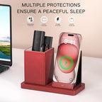 LADSTAG Desk Organizer with Phone Holder,Red Multi-Functional Pencil Holder for Desk, Desk Organizers and Accessories for Office Art Supplies,Desk Phone Stand Charger for Desktop/Counter