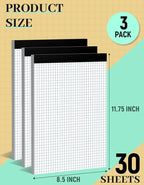 Aidunmis Graph Paper Pads 8.5 x 11, 4x4 Quad Ruled, 3 Pack Grid Paper Pad 8.5 x 11, 30 Sheets Perforated Blueprint Quadrille Letter Size Graphing Notebook for Drafting, Drawing, Engineering