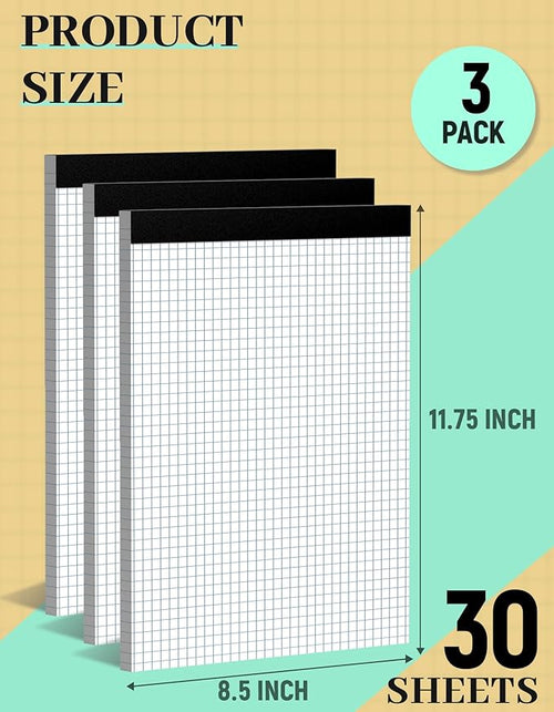Aidunmis Graph Paper Pads 8.5 x 11, 4x4 Quad Ruled, 3 Pack Grid Paper Pad 8.5 x 11, 30 Sheets Perforated Blueprint Quadrille Letter Size Graphing Notebook for Drafting, Drawing, Engineering