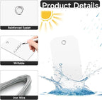 100 White Tags with String - Large Plastic Tags with Reinforced Hole for Price Machines Parts Luggage Garage Inventory (4 3/4" x 2 3/8")