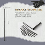 Trzzyan 25 PCS Willow Charcoal Sticks, Ideal for Artists, Beginners, Students, Perfect for Sketching, Drawing, Shading, and Fine Art, 5.7 Inches Long, 2-4,4-5,5-7,7-9 (2-4)