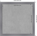 Amanti Art Grey Framed Magnetic Board 22x22 Medium Vision Board for use with Magnets, 100% Metal Sheet to Display Items as Office Decor or for Home Organization in mudroom, Kitchen or Kids Room