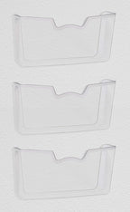 Simple Houseware Clear Single Pocket Wall Mount for Hanging File Holder, 3 Packs