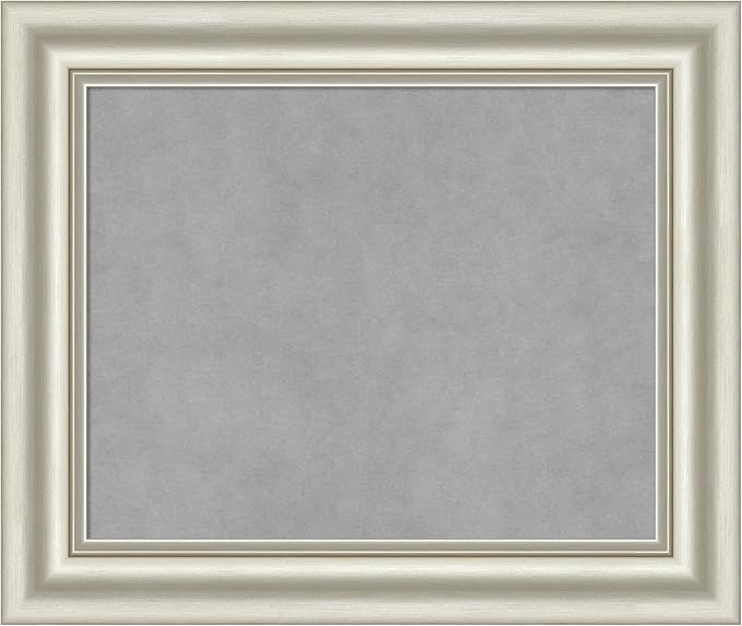 Amanti Art Silver Framed Magnetic Board 22x26 Small Vision Board for use with Magnets, 100% Metal Sheet to Display Items as Office Decor or for Home Organization in mudroom, Kitchen or Kids Room