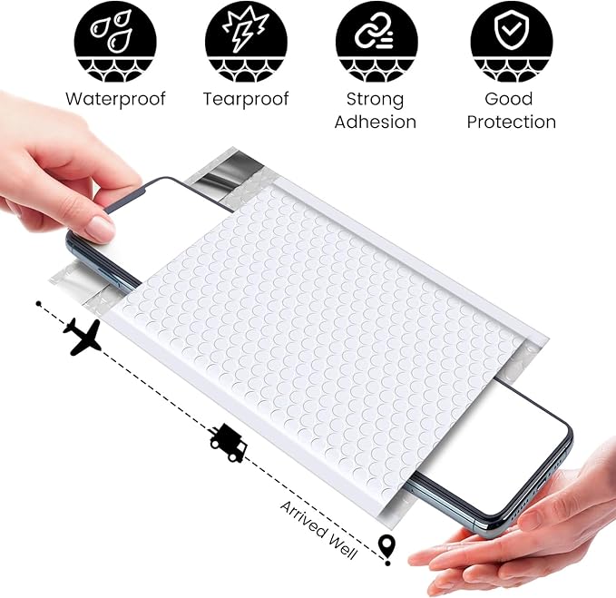Fuxury Bubble Mailers 6x10“ 3000 Pack White Padded Envelopes Usable Size 6x9" Thick Mailing Envelopes Bubble Padded, Shipping Bags for Mailing,Packaging, Small Business, Boutique, Bulk #0
