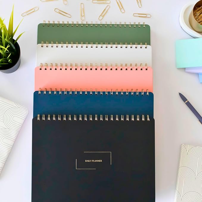 Merely Home Undated Daily Planner | 8.25” x 11.75” Work To-Do Notebook | ADHD Academic Organizer | Multi-Layout | Men and Women Planner | College Supplies | Black | Landscape Layout