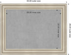 Amanti Art Silver Framed Magnetic Board 26x34 Medium Vision Board for use with Magnets, 100% Metal Sheet to Display Items as Office Decor or for Home Organization in mudroom, Kitchen or Kids Room