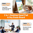 AFMAT Tabletop Sticky Easel Pad & Dry Erase Board 2 in 1, 20 x 23 in Portable Easel Stands for Teachers, Super Sticky & Bleed-Resistant, Ideal for Meetings/Training/Presentation, 20 Sheets/Pad, 8 Pads