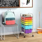 Giantex 6 Storage Drawer Cart Rolling Organizer Cart for Tools Scrapbook Paper Home Office School Multipurpose Mobile Utility Cart (Tomato, Orange, Light Green, Turquoise, Purple)