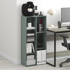 Furinno LUDER Book Shelf, 7-Cube Bookshelf, Bookcase, 9.4" x 19.5" x 41.7", for Living Room, Bedroom, Home Office, Sage Green
