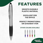 DISCOUNT PROMOS Stylus Ballpoint Pens Set of 10, Bulk Pack - Black Ink, Great for Office, School, Business, Tradeshows, Events - Black