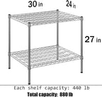 Regal Altair 24" Deep x 30" Wide x 27" Height Wire Shelving Kit | 2-Tier | NSF Commercial Storage Rack Unit