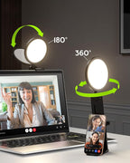 Computer Zoom Lighting for Video Conference, 5" Eye-Caring Ring Light with 50 Modes CRI>97.8, 3000K-6500K for Video Recording/Streaming/Selfie, Desk Lights for Phone/Laptop/Webcam/Monitor