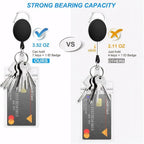 SOVYOULIVE 5 Pack Heavy-Duty Retractable Badge Holders with Carabiner Clip and Key Ring, Black ID Badge Reel for Office, ID Card Holder and Key Chain
