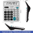 Flutesan 8 Pack Calculator Bulk 12 Digit Solar Power Calculator Solar and Battery Dual Power Desktop Calculators with Big Buttons and Large Display Handheld Calculators for Office, Home, School