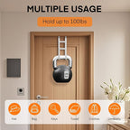FYY Over The Door Hooks - 2 Pack Heavy Duty Dual-Hook Organizer Hanger with Non-Slip Rubber for Towels, Clothes, Hats & Bags Use in Bathroom, Bedroom, Kitchen - Fits Interior Doors Up to 1.6" White