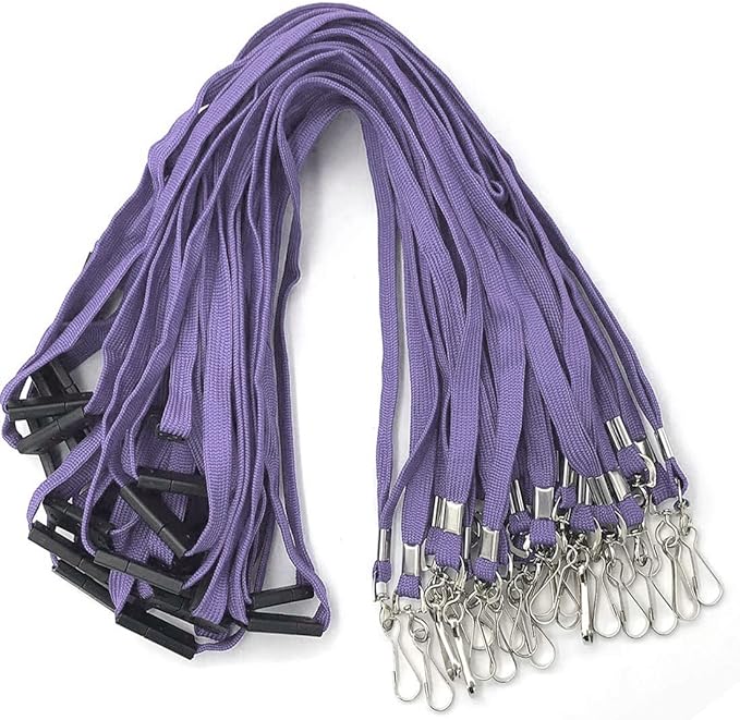 Lanyard Light Purple Lanyards Neck Flat Premium Breakaway Badge Lanyard with J-Hook for ID Nametag Badge Holder