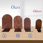 Lauvee Book Ends, Large Sturdy Wooden Bookends for Shelves - Heavy Duty Non-Slip Book Organizers, Decorative Bookend Holders for Home Office, Library, Black Wood Universal Economy Bookend, 1 Pair